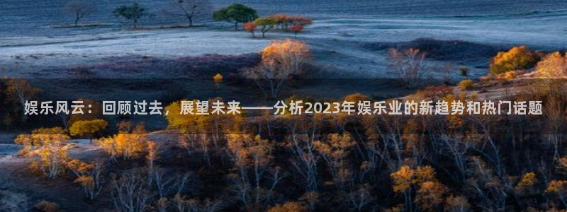 运达娱乐股份：娱乐风云：回顾过去，展望未来——分析2023年娱乐业的新趋势和热门